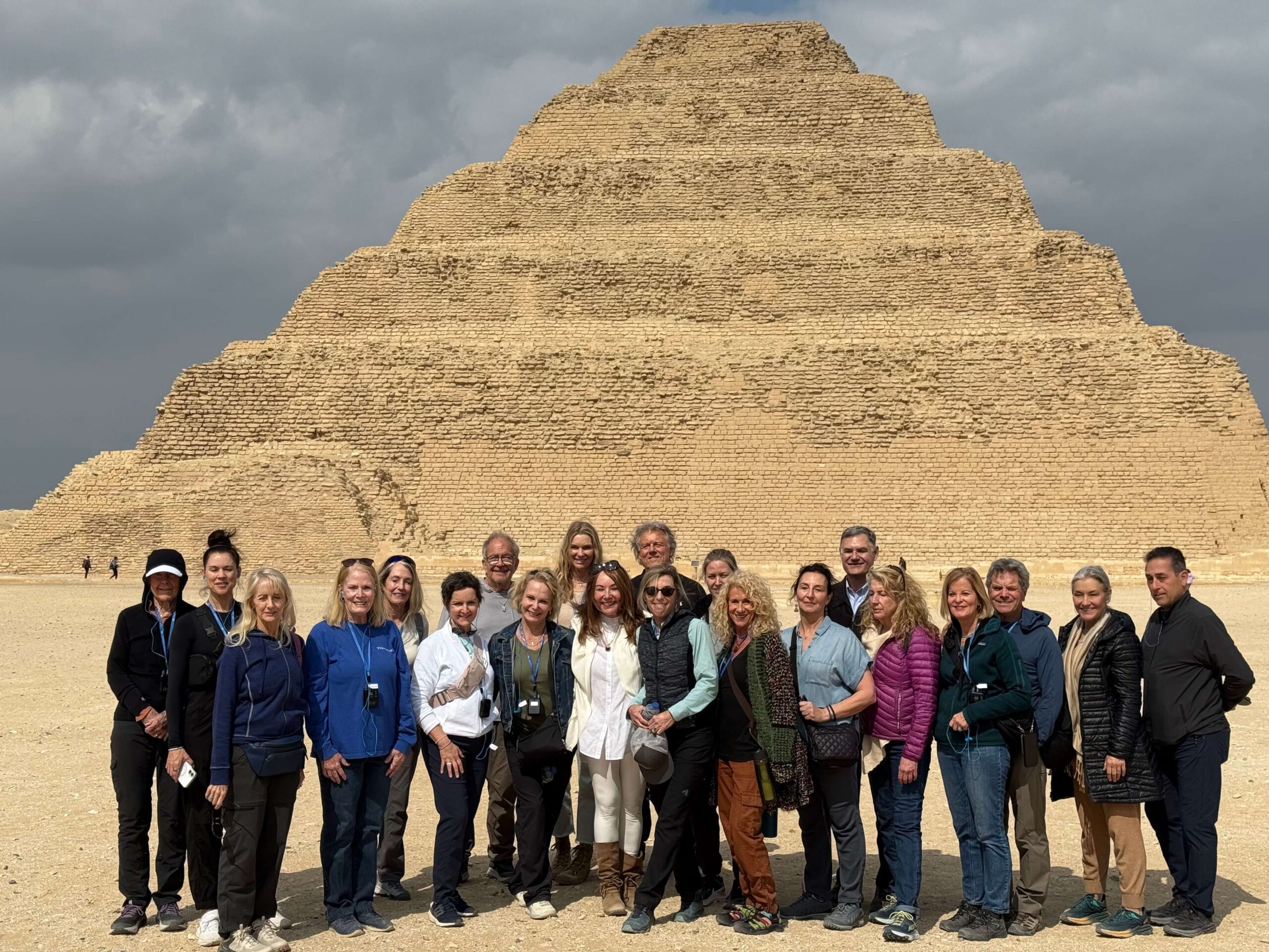 The second Sedona Soul Adventures VIP Egypt tour group in front of a pyramid in 2025.