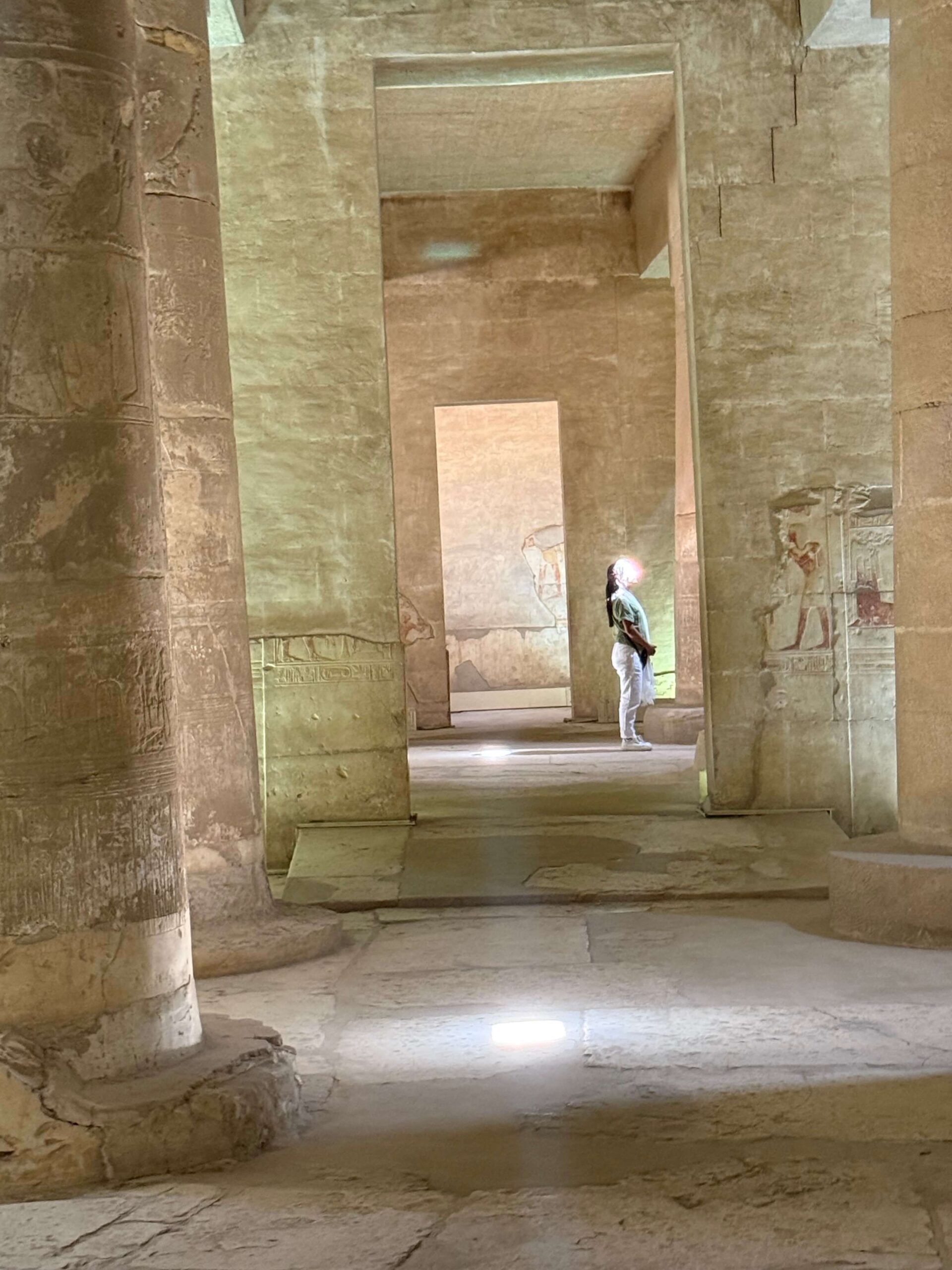 In ancient Egyptian belief, the Ba is essentially the soul. In this ancient temple, her soul literally showing itself.