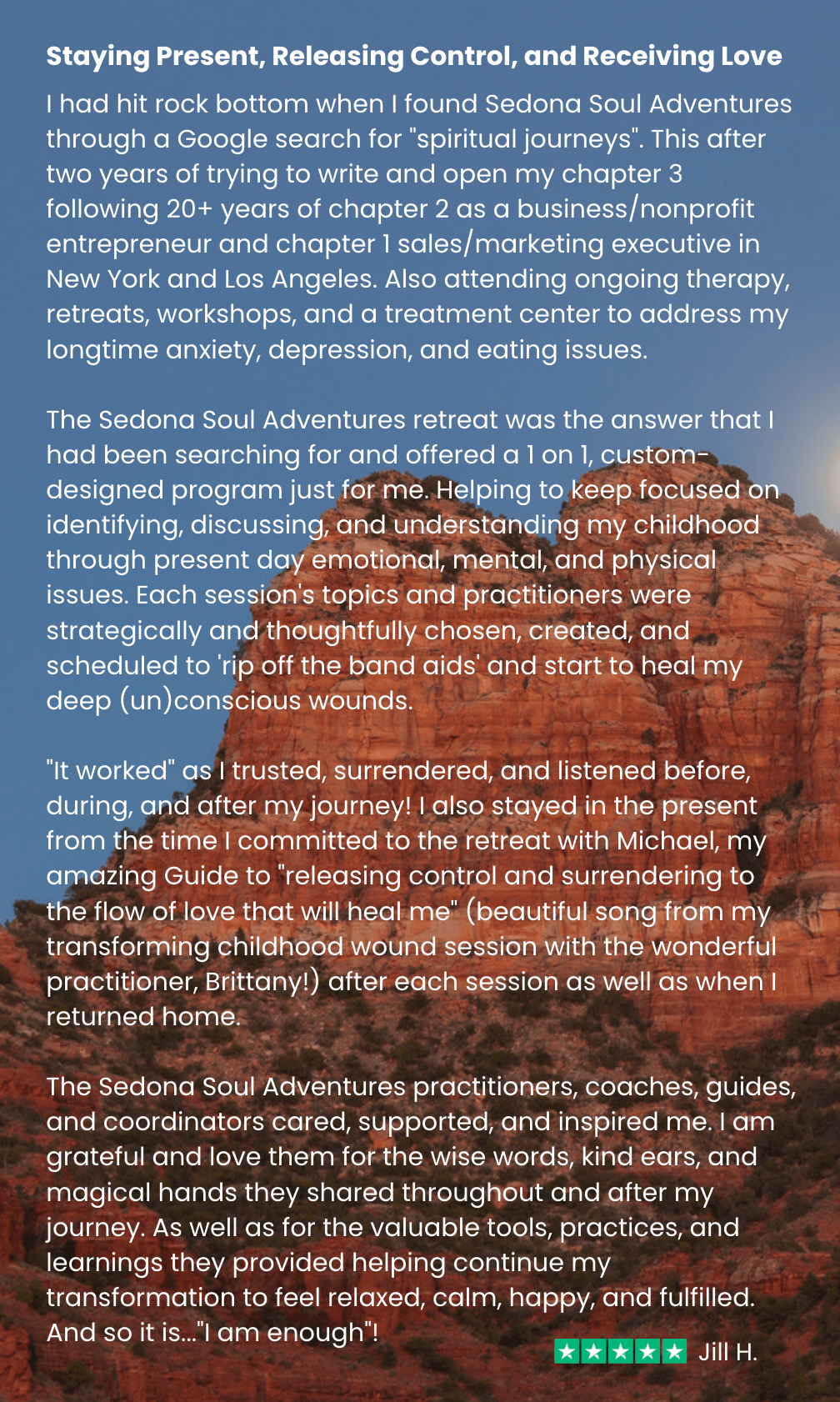 “Therapy, workshops, treatment center”&nbsp;didn't work, but her Soul Adventure did!